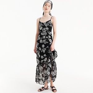 J. Crew Black & White Floral Maxi Dress